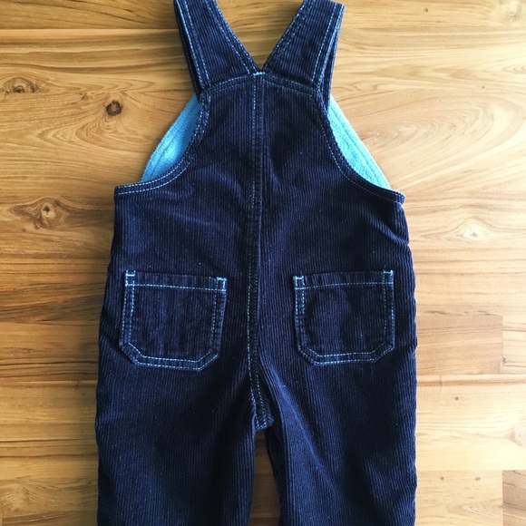 Please Mum 0-3M Lined Navy Blue Cord Overalls - Picture 4 of 5